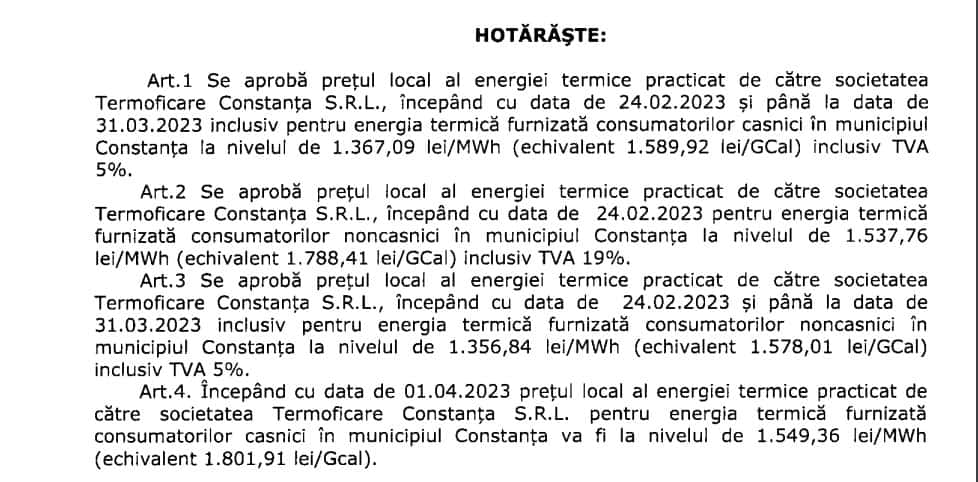 Preț gigacalorie: creștere de 45% la Iași în 2024