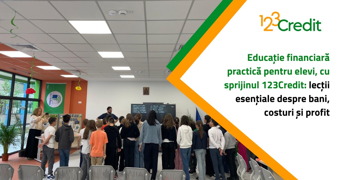 Educație financiară practică pentru elevi, cu sprijinul 123Credit: lecții esențiale despre bani, costuri și profit