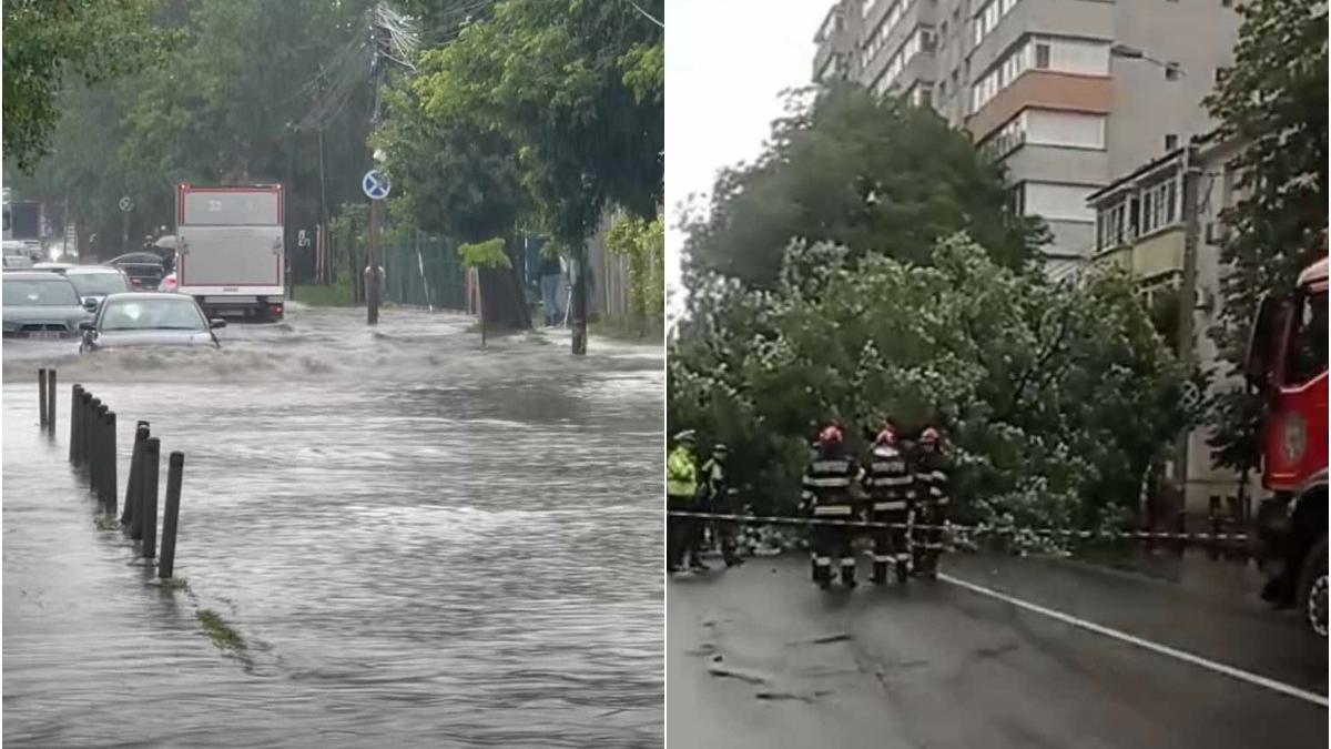 FOTO / VIDEO Ploile abundente au paralizat Bucureștiului. Străzi inundate, blocaj în zona liniei de centură și linii STB deviate