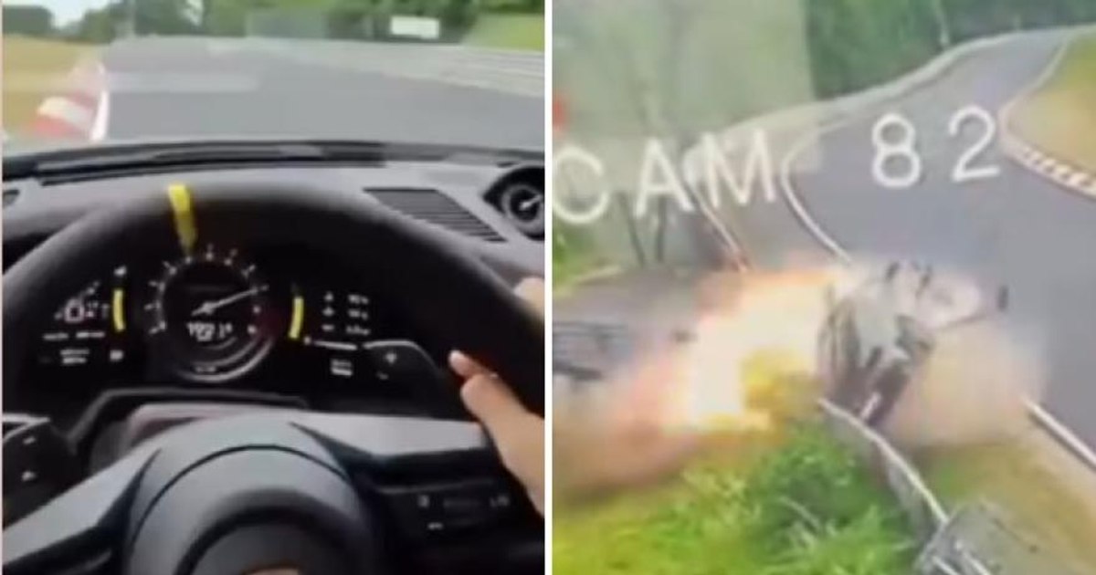 Accident dramatic pe o pistă. Două mașini s-au ciocnit la 200 km/h și s-au făcut praf Accident dramatic pe o pistă. Două mașini s-au ciocnit la 200 km/h și s-au făcut praf