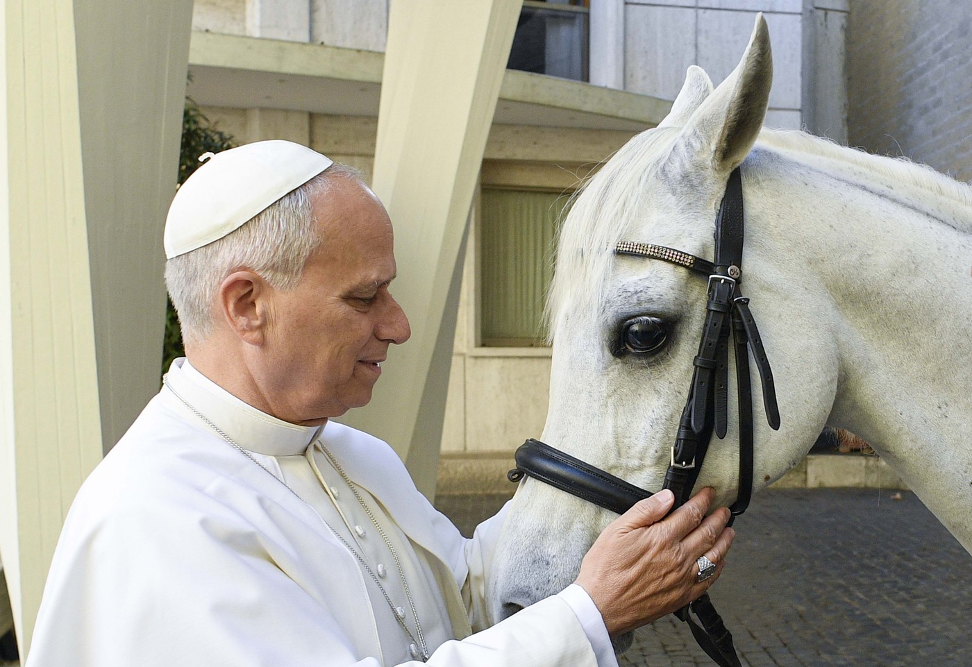VIDEO Cadoul inedit primit de Papa Leon. „Așa mi-a venit ideea de a-i oferi un frumos pursânge arab”