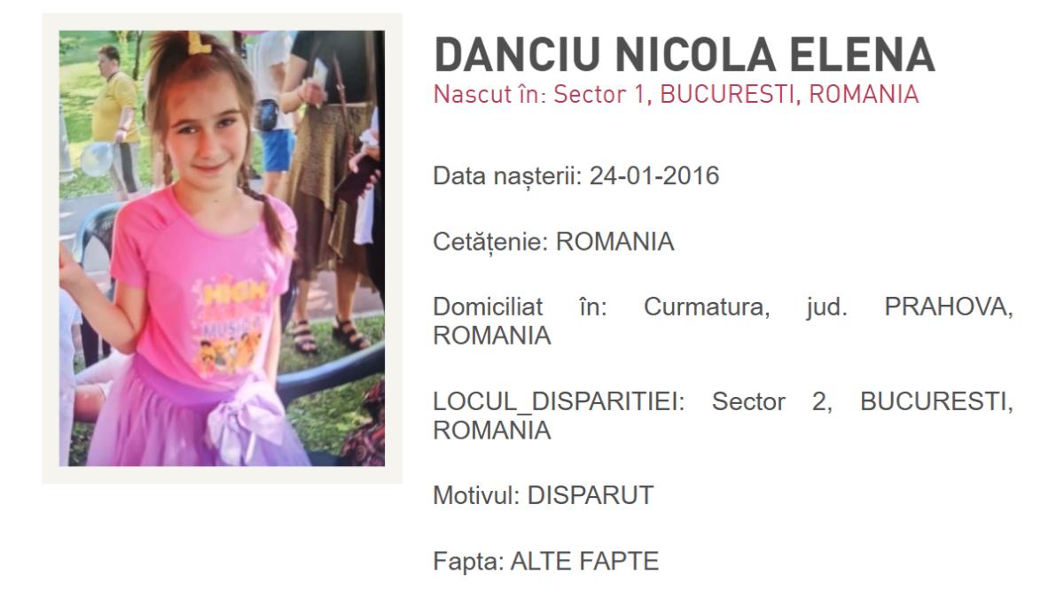 Fetiță de 9 ani dispărută din București! Poliția cere ajutorul urgent al cetățenilor Fetiță de 9 ani dispărută din București! Poliția cere ajutorul urgent al cetățenilor