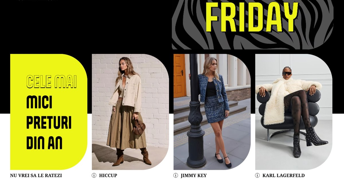 Fashion Days Black Friday 2025 – ultimele ore de reduceri de până la 90%. Transformă-ți outfitul în cel mai spectaculos mod, cu opere de artă Fashion Days Black Friday 2025 – ultimele ore de reduceri de până la 90%. Transformă-ți outfitul în cel mai spectaculos mod, cu opere de artă