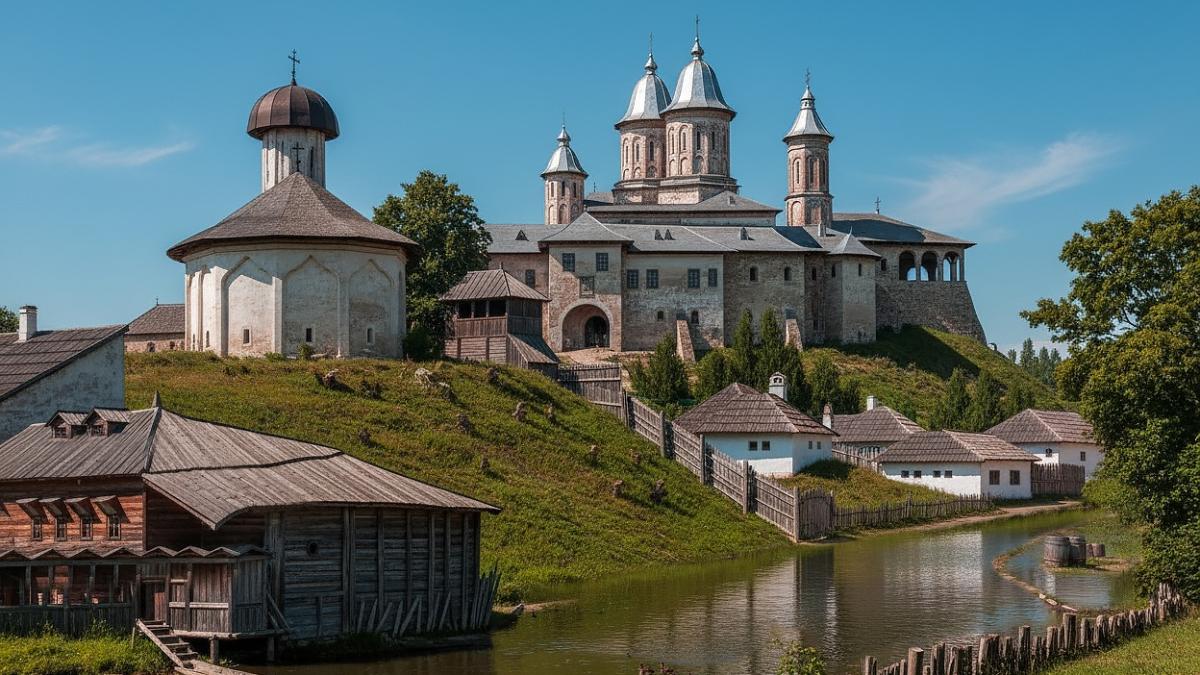 Tu știi ce biserici se văd în această imagine? A fost realizată cu ajutorul AI după un desen foarte vechi în creion / foto în articol Tu știi ce biserici se văd în această imagine? A fost realizată cu ajutorul AI după un desen foarte vechi în creion / foto în articol