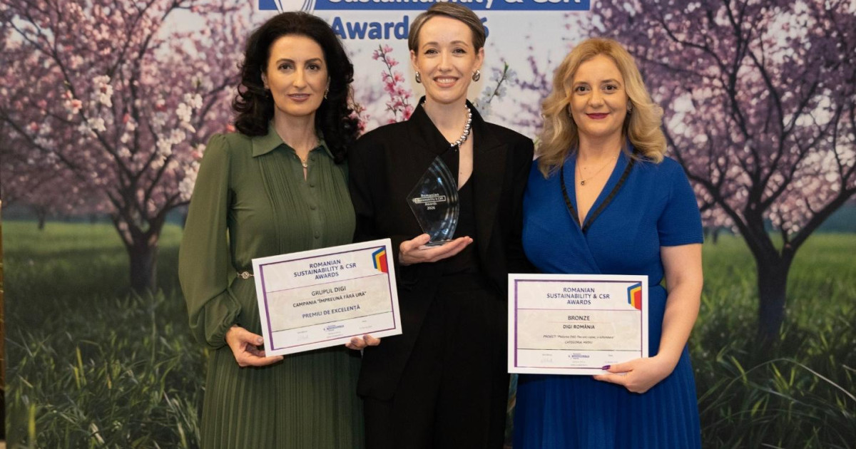 Campania Digi24 „Împreună fără ură” și proiectul „Pădurea Digi, fiecare copac, o schimbare”, premiate la Gala Companiilor Sustenabile Campania Digi24 „Împreună fără ură” și proiectul „Pădurea Digi, fiecare copac, o schimbare”, premiate la Gala Companiilor Sustenabile