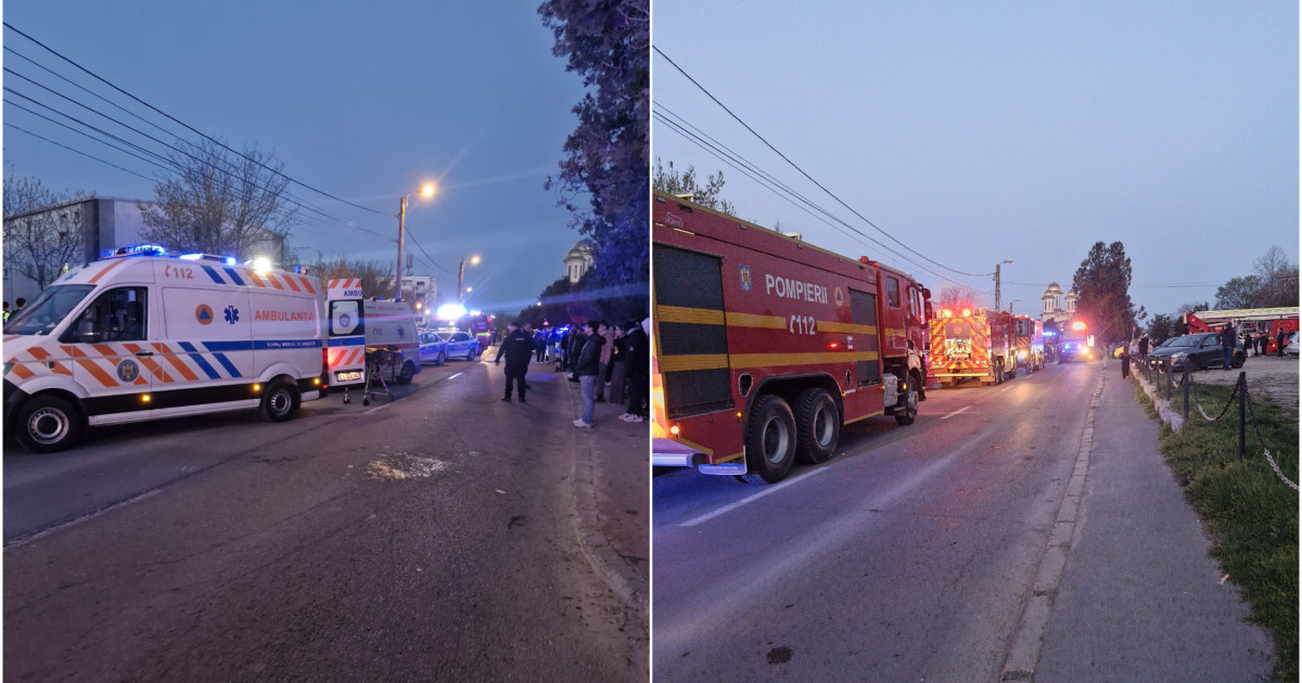 Incendiu puternic într-un bloc din Constanța: 160 de oameni evacuați. Patru copii și cinci adulți la spital. Un bărbat în stare critică