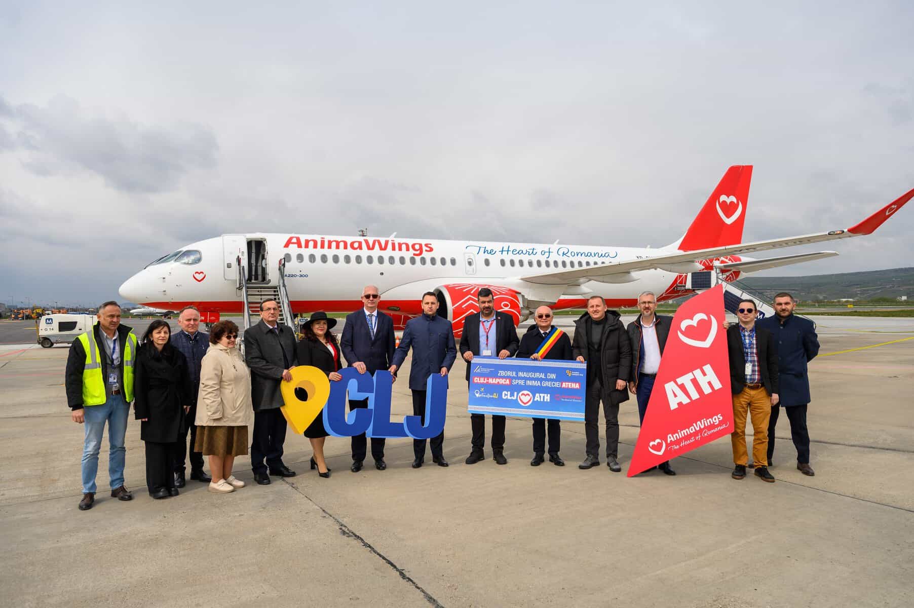 FOTO. Zbor direct Cluj–Atena. AnimaWings inaugurează noile rute spre Grecia de pe Aeroportul Internațional Avram Iancu