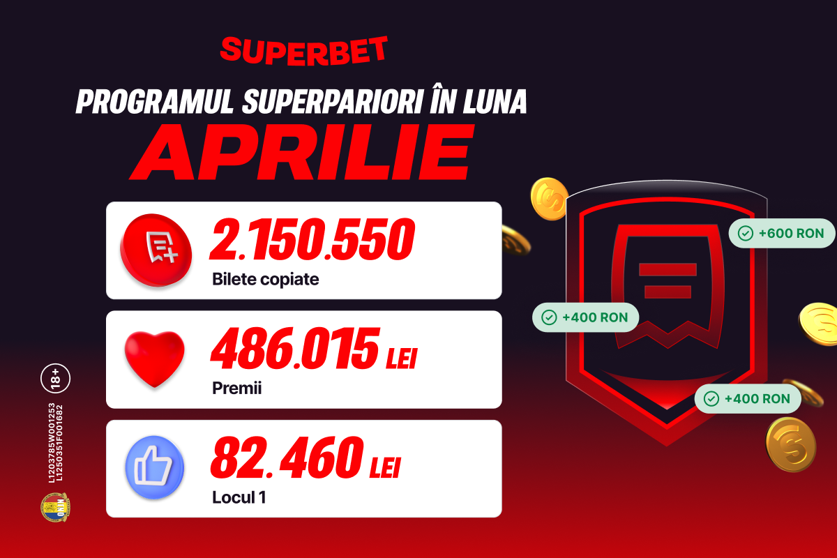 Clubul SuperPariorilor by Superbet, locul în care vrei să fii! SuperPremii te așteaptă în luna ma Clubul SuperPariorilor by Superbet, locul în care vrei să fii! SuperPremii te așteaptă în luna ma
