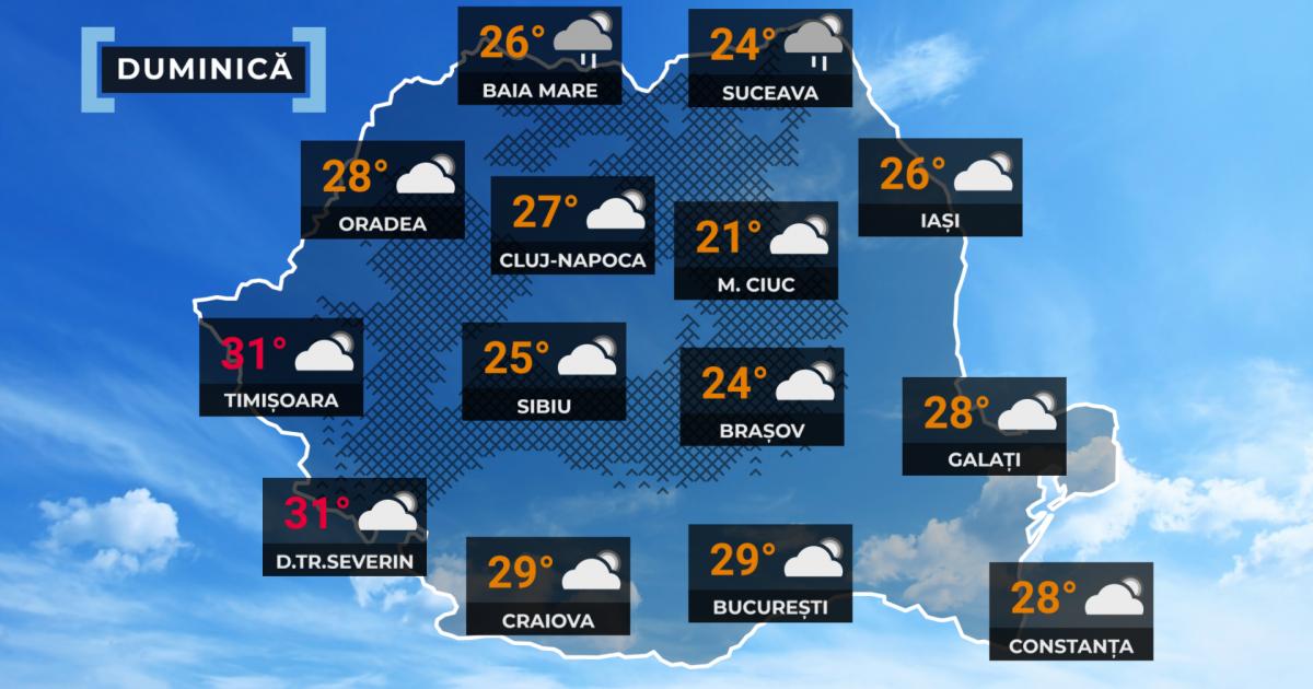 Vremea de mâine, 5 iulie. Unde plouă și ce temperaturi vor fi în țară Vremea de mâine, 5 iulie. Unde plouă și ce temperaturi vor fi în țară